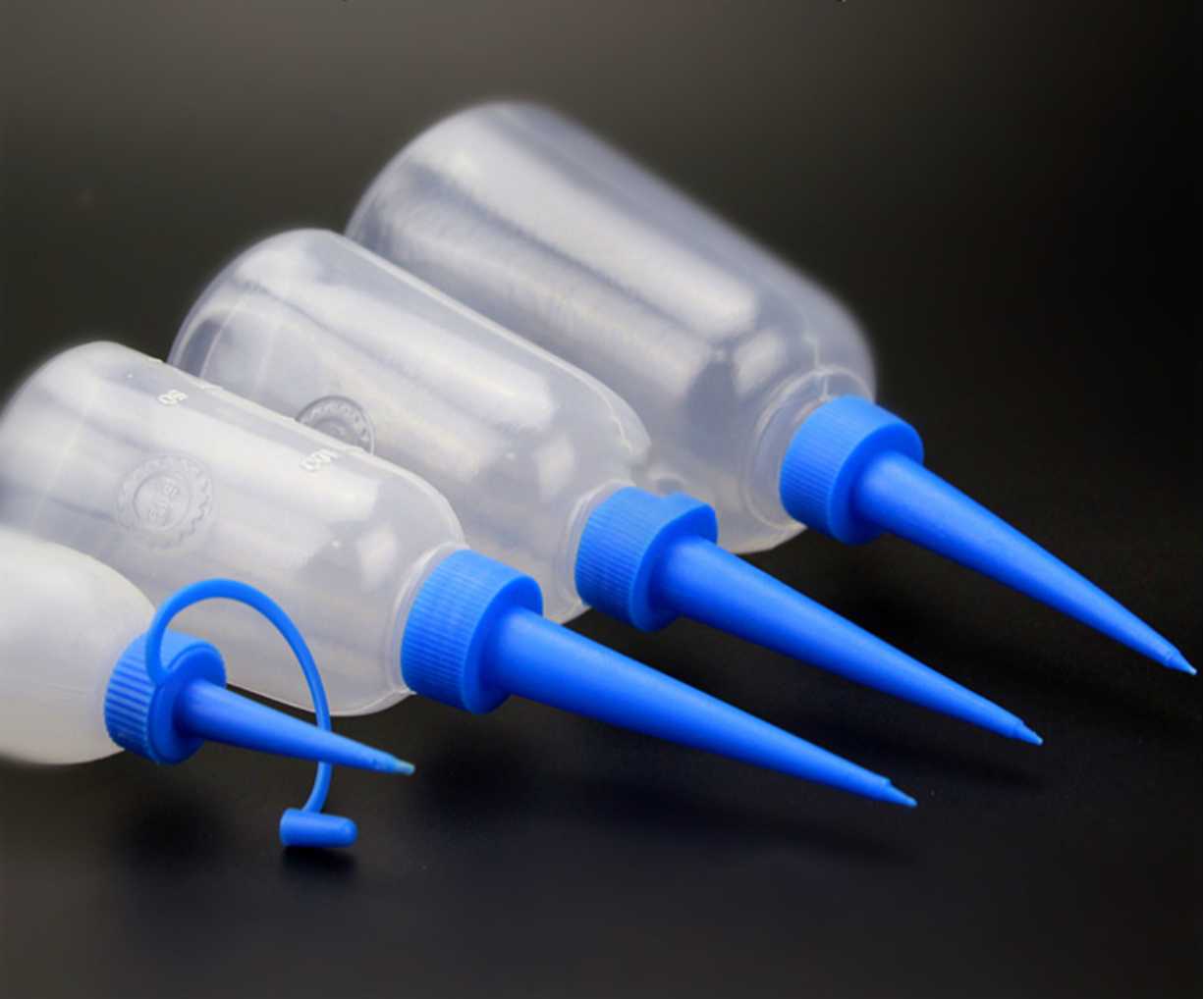 Industrial Glue Bottle Plastic 30 50 100 150 300 ml HDPE LDPE PE Empty Oil Drip Bottle Applicator Nail Glue Squeeze Dispenser