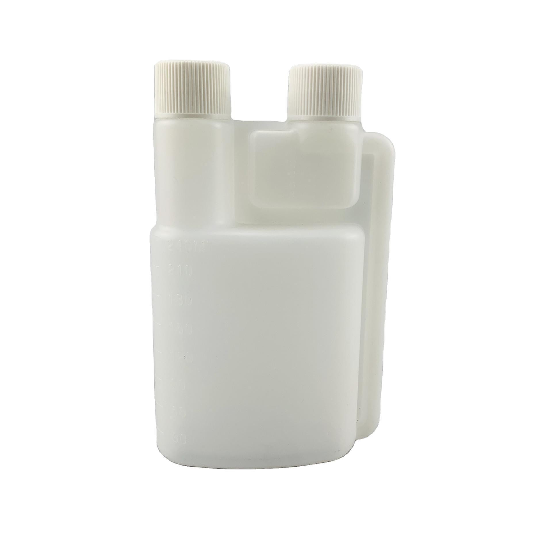 Twin Neck Bottle Double Neck 100ml 250ml 500ml 1000ml HDPE LDPE Plastic Farm Veterinary Pet Animal Liquid Medicine Dosing Bottle