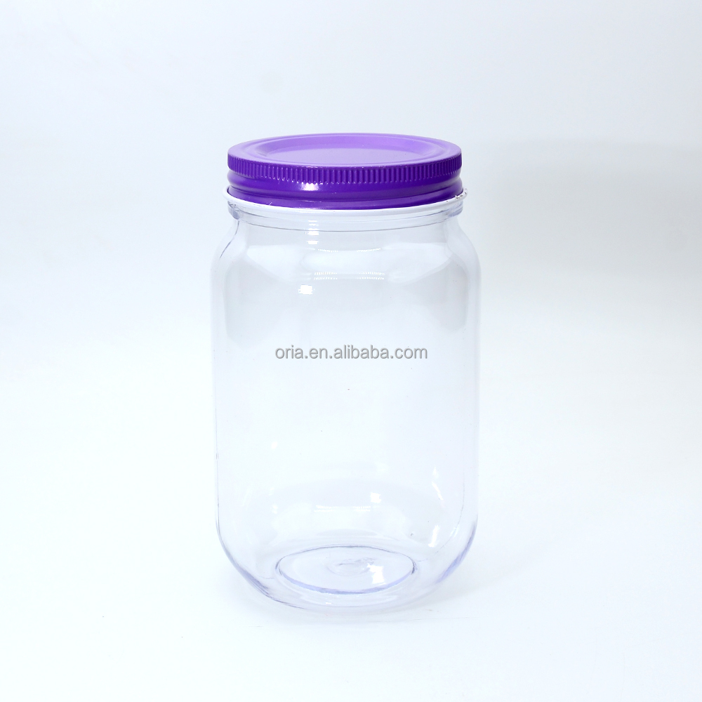 16 OZ Wide Mouth Mason Jars Plastic with Metal Airtight Lids for Meal Prep Food Storage Canning  Drinking, Preserving, Favors