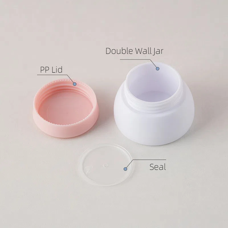 Color 15g 30g 50g Double Wall PP Plastic Jars with lids Baby Kids Face Moisturizer Body Cream Jars Container with Logo Printing