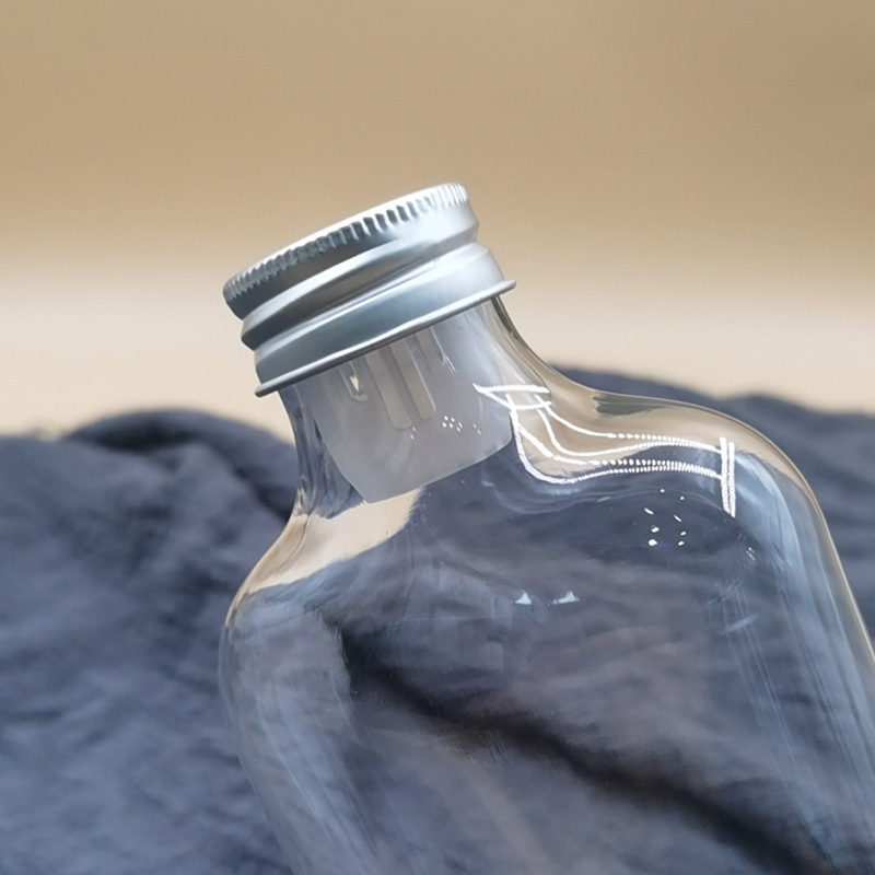 200ml Coffee Bottle Plastic PET Orange Juice Flat Bottle Plastic Cold Brew Tea Milk Tea Fruit Liquor Wine Beverage Bottle