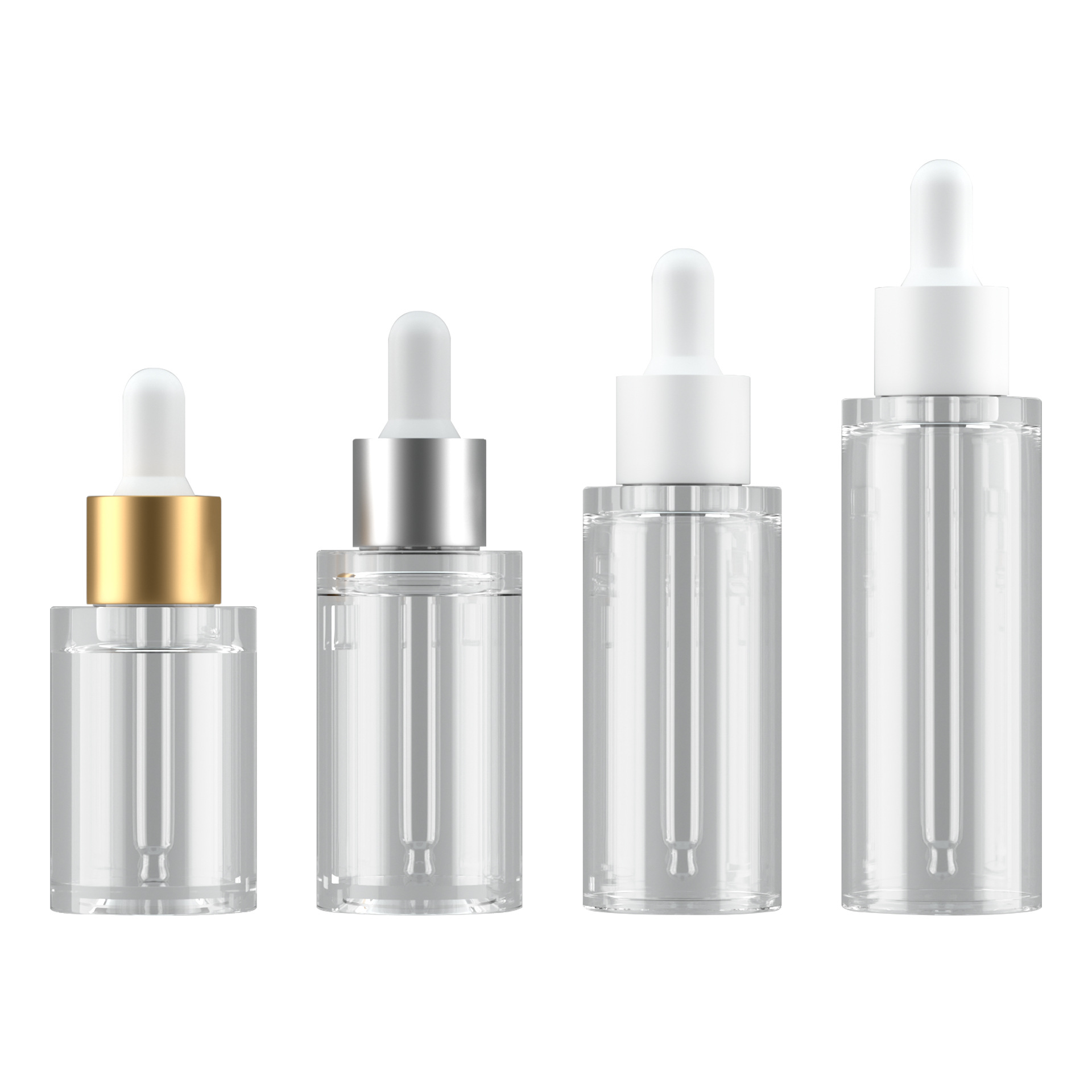 15ml 30ml 50ml face hair serum pump essential oil dropper bottle plastic custom cosmetic frosted packaging with Silicone head