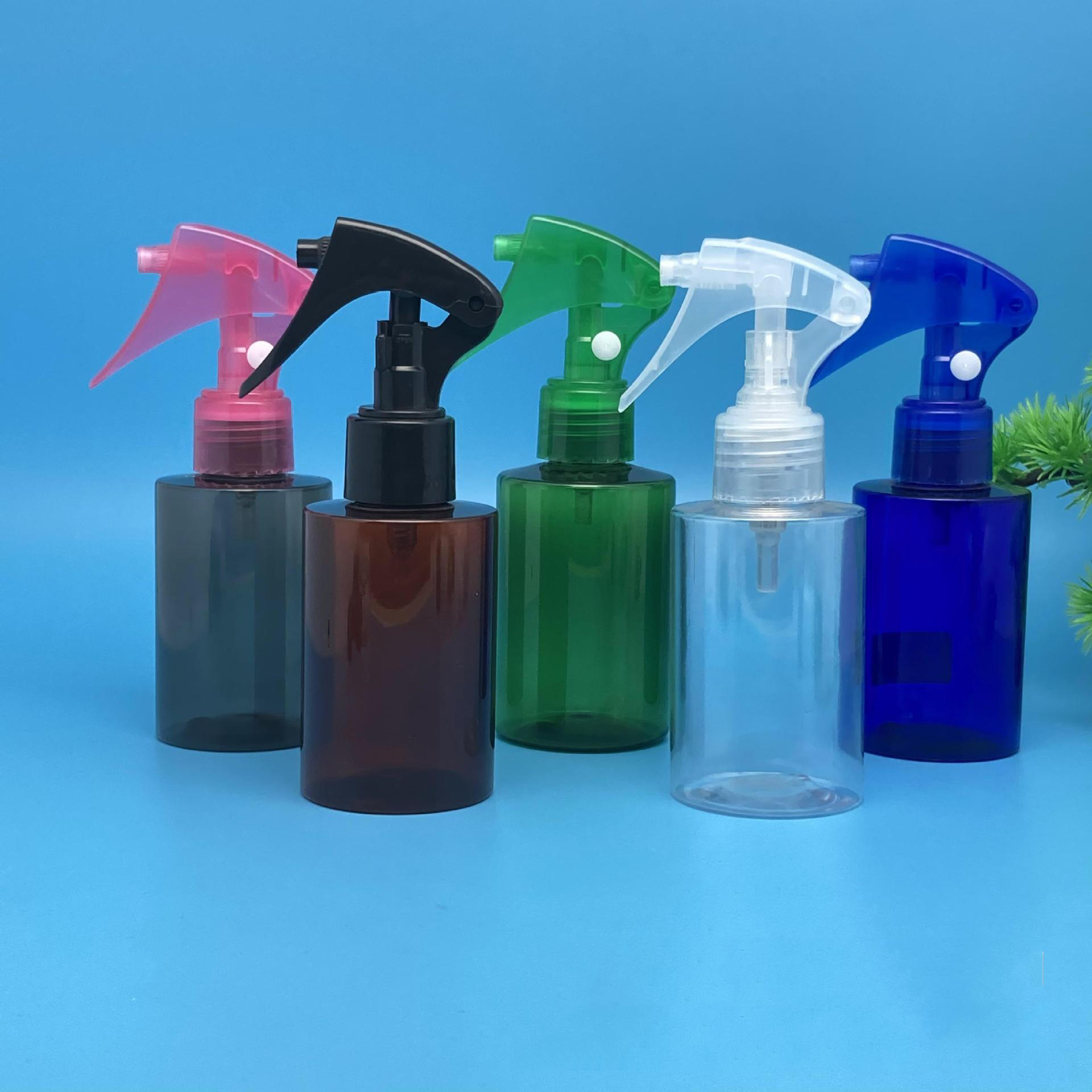 Custom Printing 50ml 100ml 200ml colorful clear Empty Cosmetic plastic Shampoo Lotion Bottle with round mushroom cap