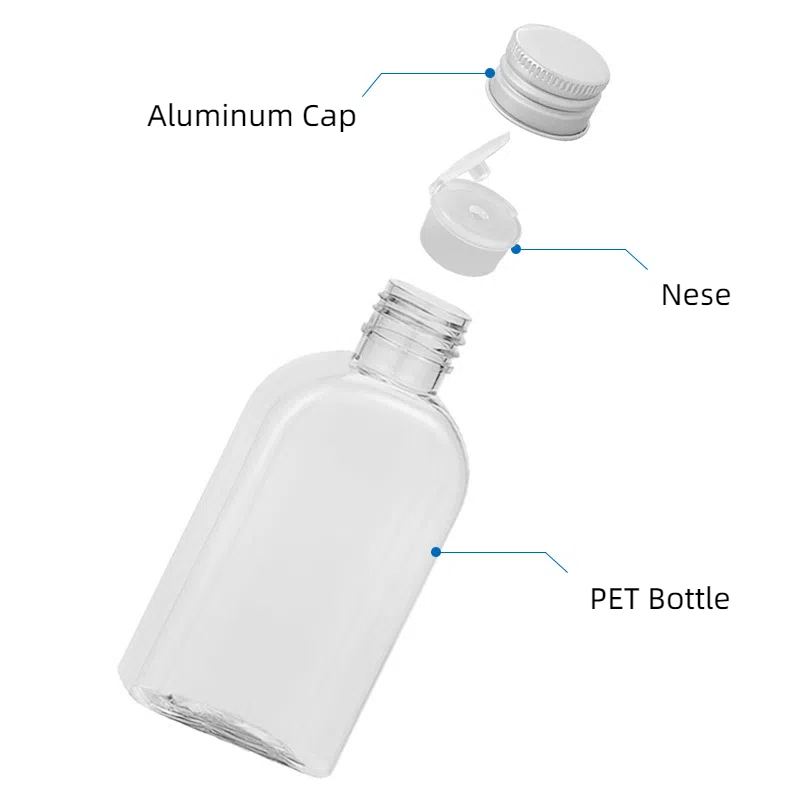 Hot Transparent Square PET Moisturizer Pure Dew Toner Bottle 120ml 140ml 4oz Clear Plastic Lotion Bottle With Screw Aluminum Cap
