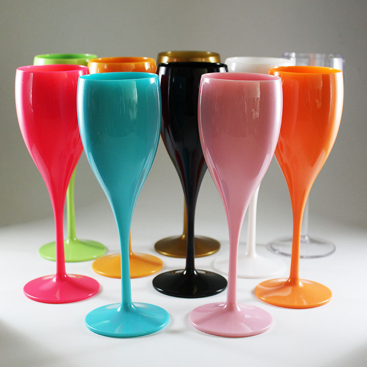 Wholesale Custom PS 75ml/2.5oz Goblet Clear Acrylic Glasses Red Wine Bottle Transparent Drink Cup Clear Plastic Champagne Flute