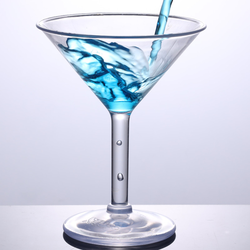KTV Bar Custom Unique 180ml/6oz Martini Cocktail Glass Dessert Funnel Cup Goblet Crystal Martini Glass Plastic Martini Glasses