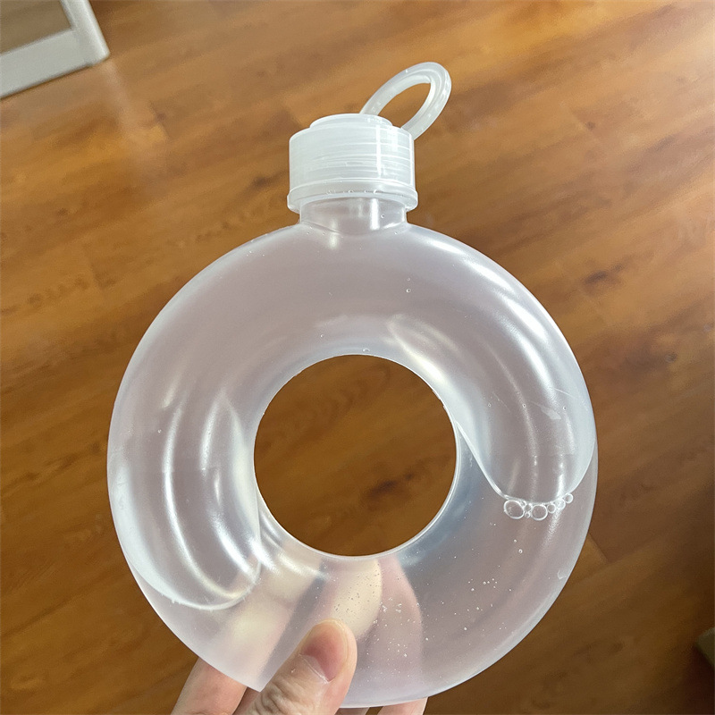 500ml cute round shape PP high temperature resistant Donut Shape Cup Milk Tea Juice PP Plastic Bottle