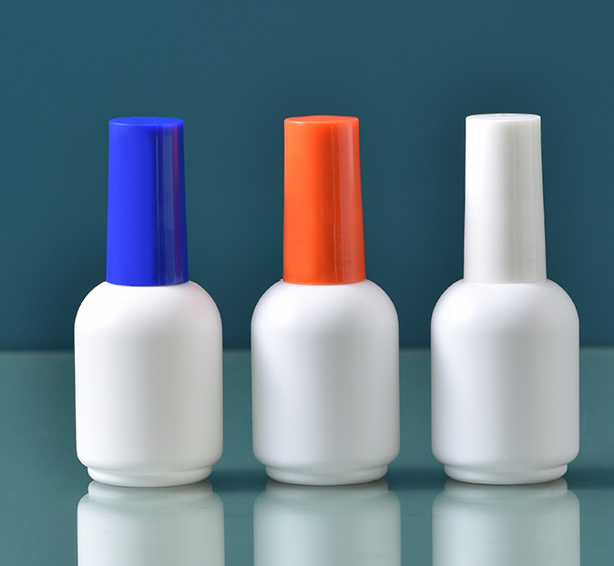 OEM nail plastic Nail Polish Bottle white empty plastic bottle uv gel nail polish bottles with brush cap