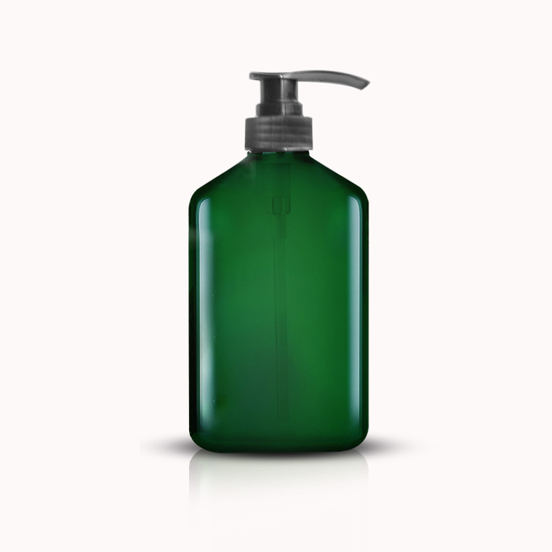 350ml 500ml Green cosmetic body lotion bottles shampoo bottle shower gel bottle with pump lid