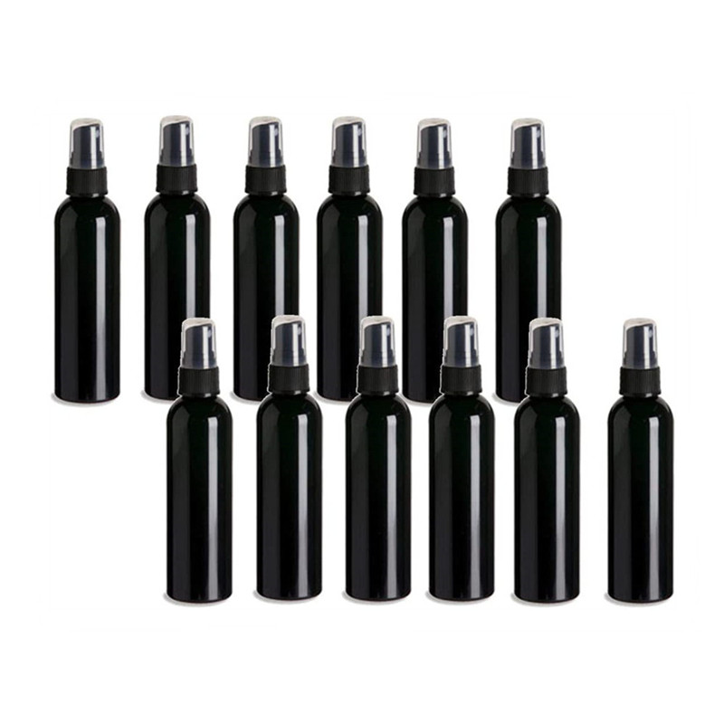 60ml 2oz 250ml 500ml 8oz 16 ounce Refillable Black Boston Bottle with Disc Cap PET Cosmo Round Plastic Bottle with Twist Top Cap