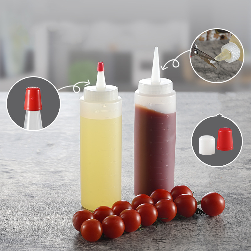 8oz 16oz 500ml Food Grade Hot Fill LDPE chilli sauce squeeze bottle with cap BBQ seasoning pepper Oil Ketchup Dispenser Bottle