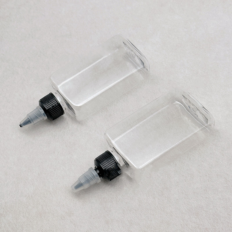 100ml 3.3oz hair oil squeeze bottle liquid seasoning bottle packaging 100ml flat pet transparent food grade sauce Squeeze Bottle