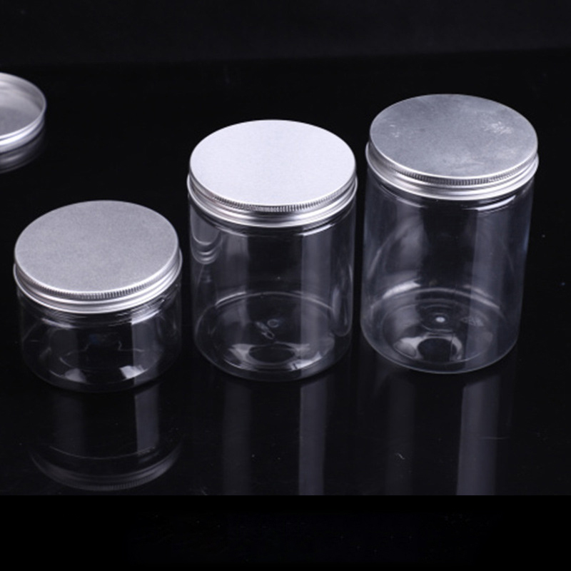 Wholesale Cosmetic Food Fackaging 100ml 150ml 200ml 250ml 300ml Clear PET Plastic Cosmetic Cream Jar with white black lid