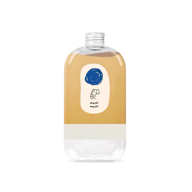 Wholesale Food Grade 250ml 350ml 400ml Flat square cute plastic juice bottle disposable beverage PET bottle with aluminum cap