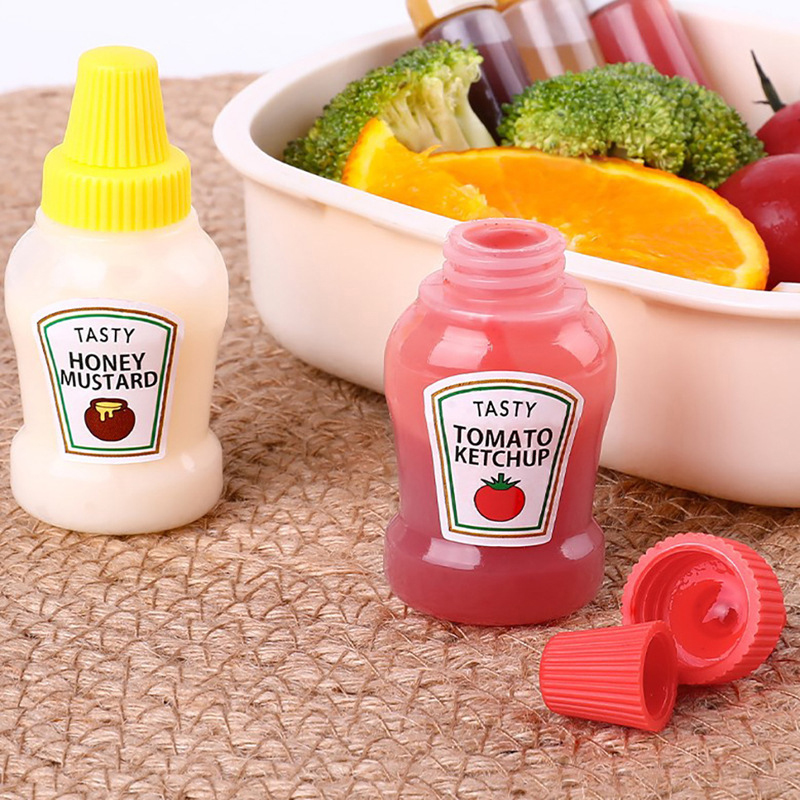 mini size squeeze bottle with pointed cap 10ml 15ml 30ml plastic sauce bottle Ketchup Mayonnaise Container for BBQ take away