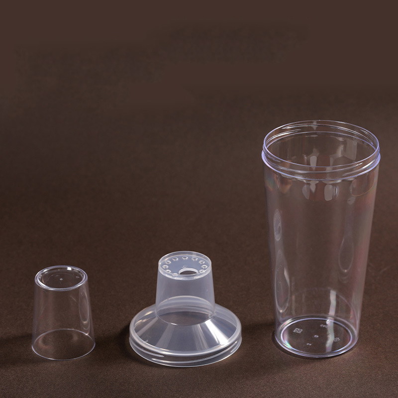 Shake Plastic Juice Bottle Storing Homemade Cold Food Grade Packaging Bottle PET 330ml 500ml Beverage Bottle With Cover