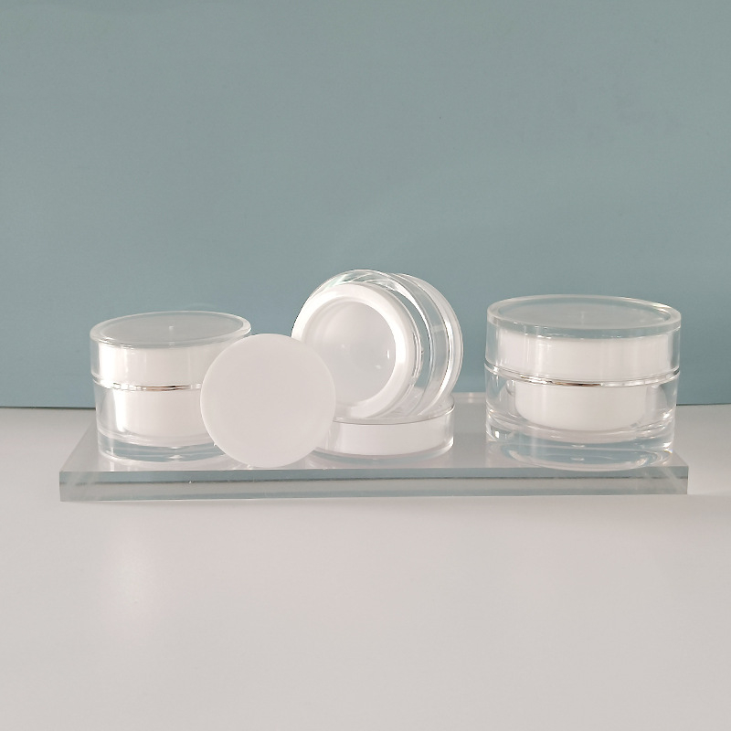 5g 10g 15g 20g 30g 50g Plastic Acrylic Jar Double Walled Cosmetics Face Cream Jars With Lid Eye Serum Box Trial Sample Bottle