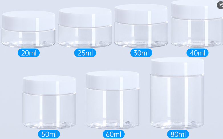 Round Empty Clear Wide Mouth Cosmetic Cream Lotion Liquid Butter Storage Containers PET Plastic Jars for Beauty Product