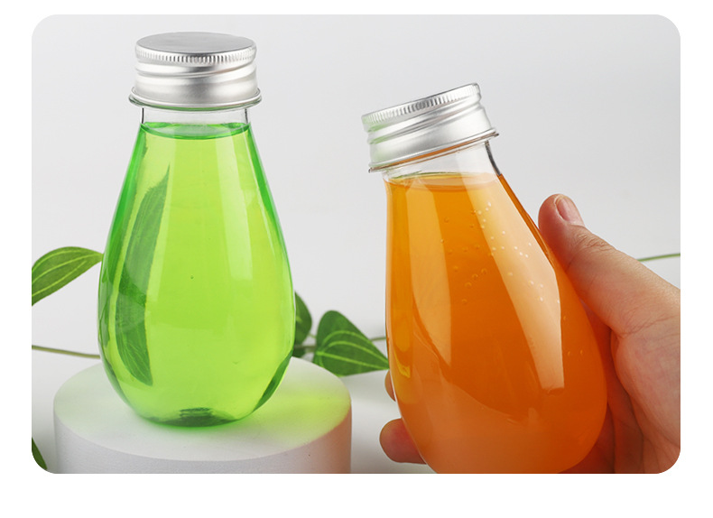 200 ml Water Drop shape plastic water bottle plastic juice bottles coffee milk fruit beverage drinking bottle
