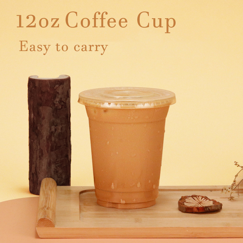 Plastic PET Cup 500ml 700ml Custom Print Logo Bottles Juice Empty Clear Bottles with Lids or Straw for Cold Drink Coffee Milk