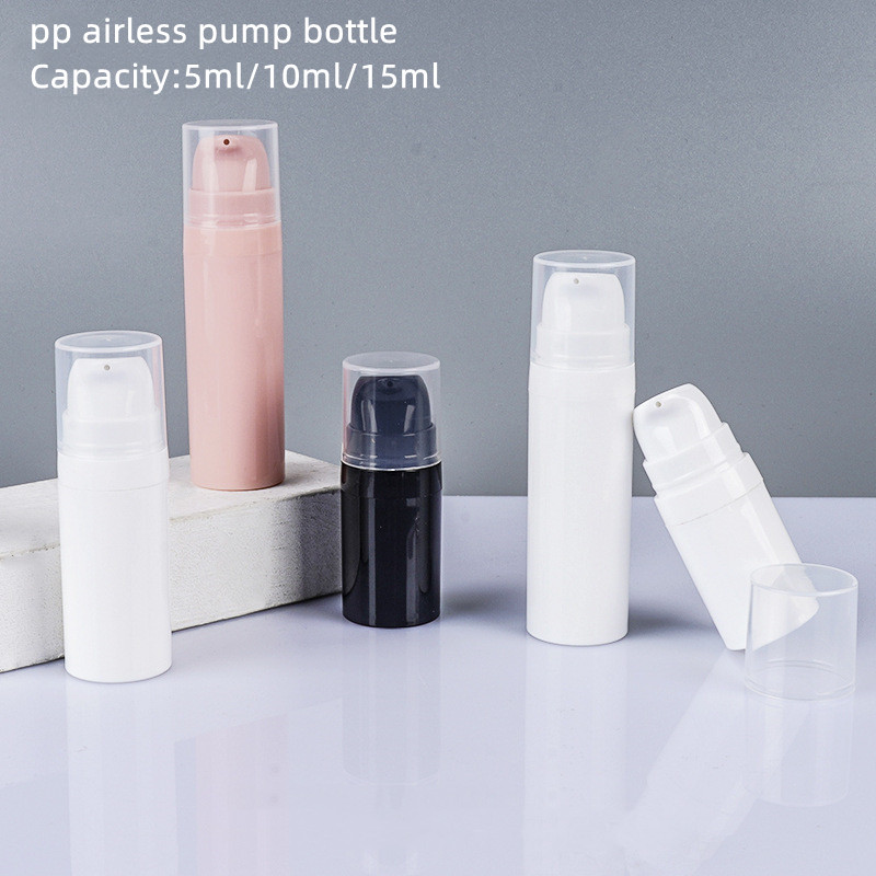 5ml 10ml 15ml Mini Refillable PP White Luxury Airless Pump Bottle Eye Cream Serum Lotion Pump Dispenser Vacuum Airless Bottle