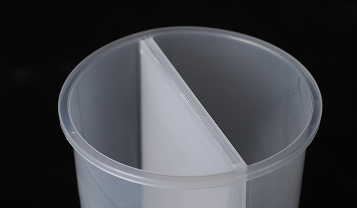600ml 700ml PP Thickened Three Compartments Disposable Twins Split Lovers Share Disposable Plastic Cup