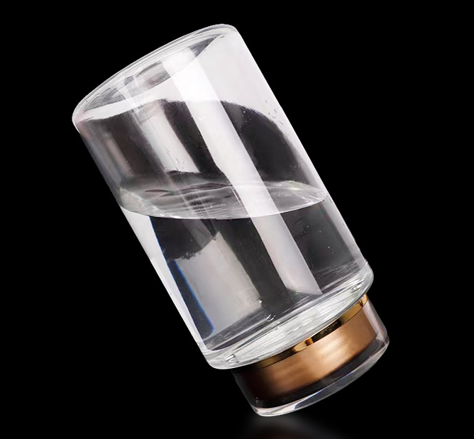 Round Empty Stock Saffron Package Acrylic Bottle spice packing Food Storage Container With Gold Lid