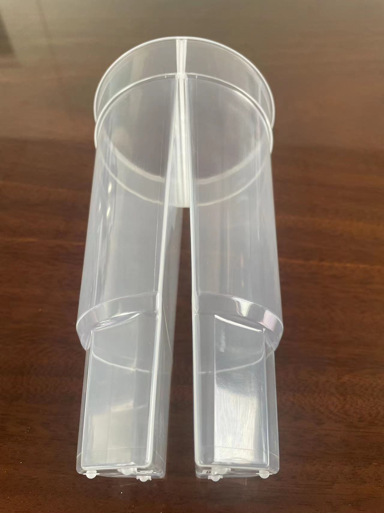 Personalise Large PP Plastic Juice Milk Tea Clear Disposable Cup With 2 Compartments