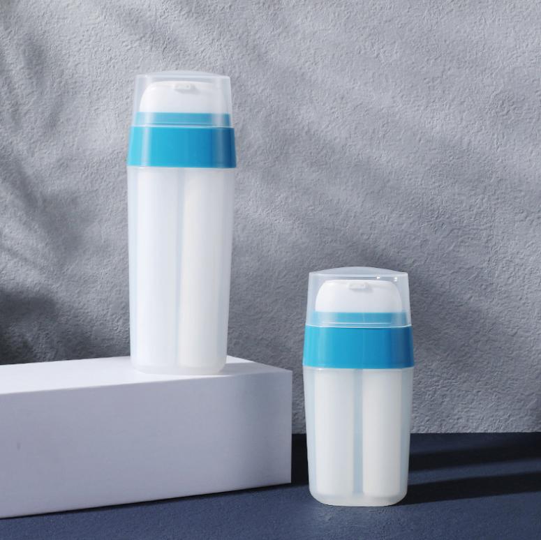Cosmetic Skin Care Dual Chamber Airless Bottle PP 2 in 1 Lotion Serum BB Cream 10ml + 10ml 15ml + 15ml 25ml + 25ml Tube Bottle