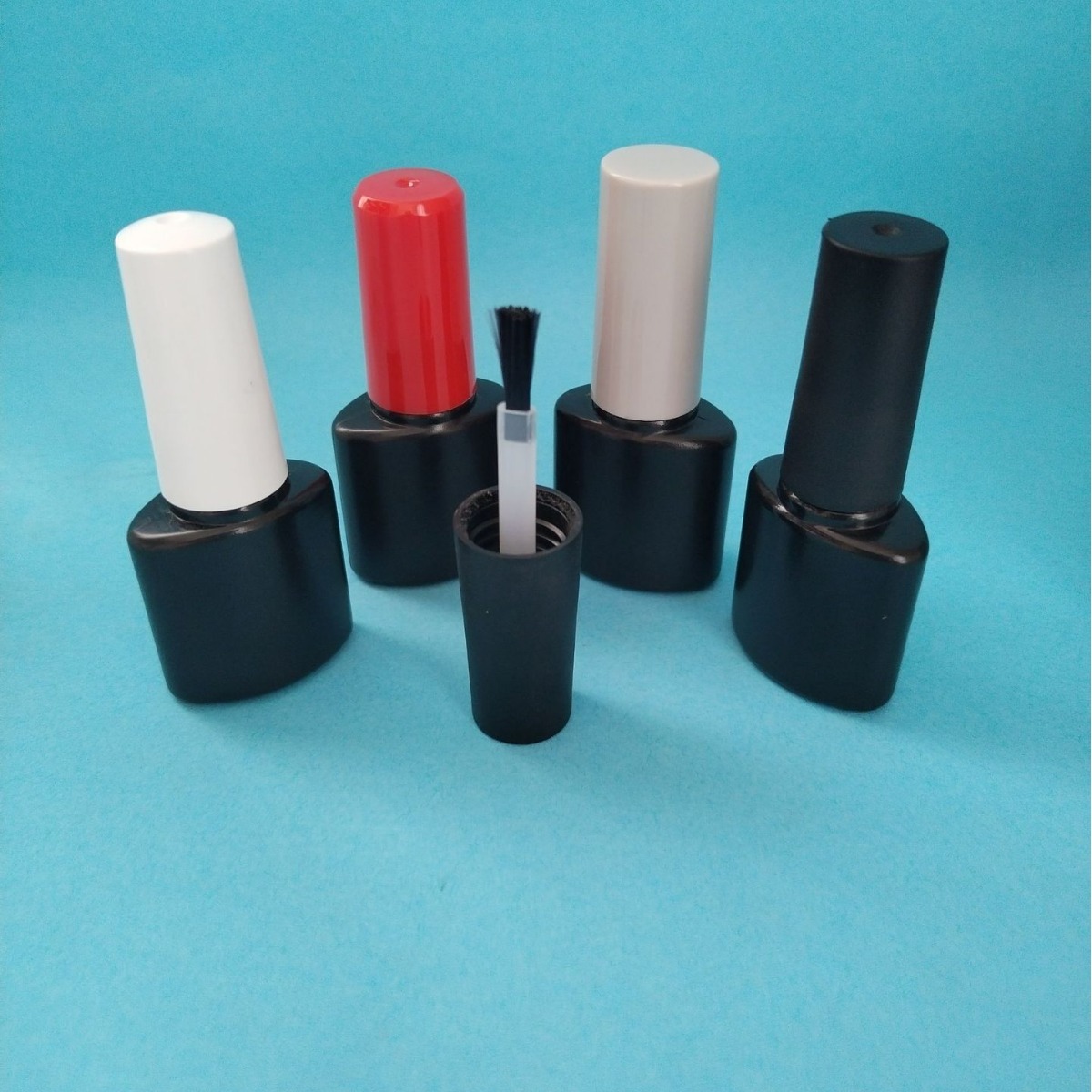 Black Plastic empty nail glue nail polish bottle Nail Polish Bottle Nial polish oil packaging with brush cap
