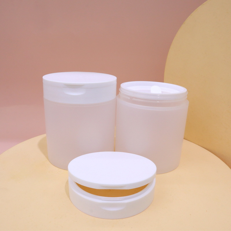 New Color PP Flip Top Cap Jar Empty Cosmetics Face Cream Mud Film Mask Scrub Jar Bottle With Seal Spoon 100ml 120ml 200ml 4oz