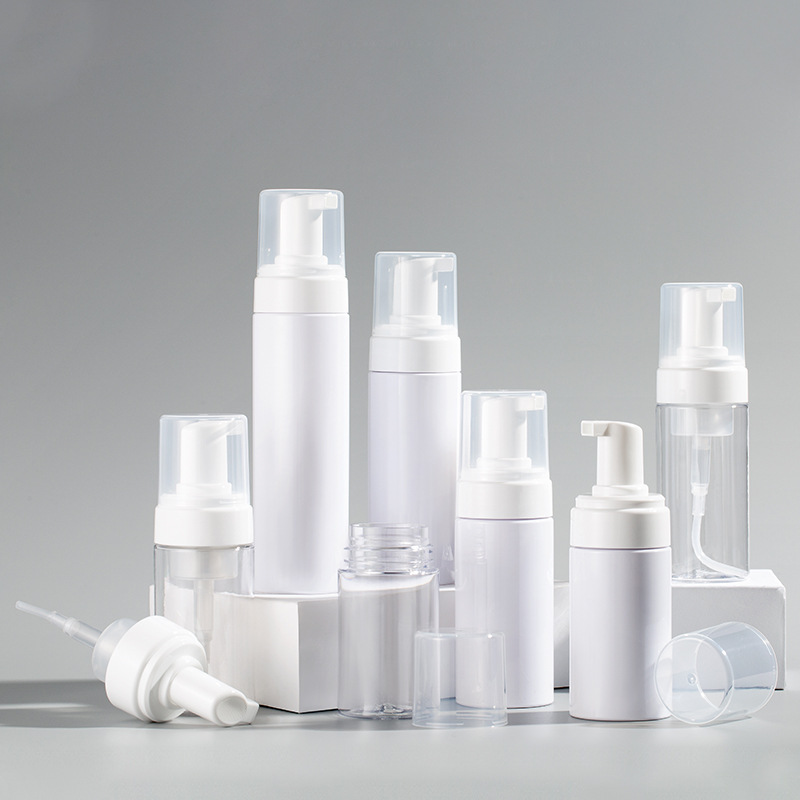 White foam pump bottle 250ml 300ml 350ml 500ml Foaming face wash bottle foam Pressing bubble hand sanitizer Pink