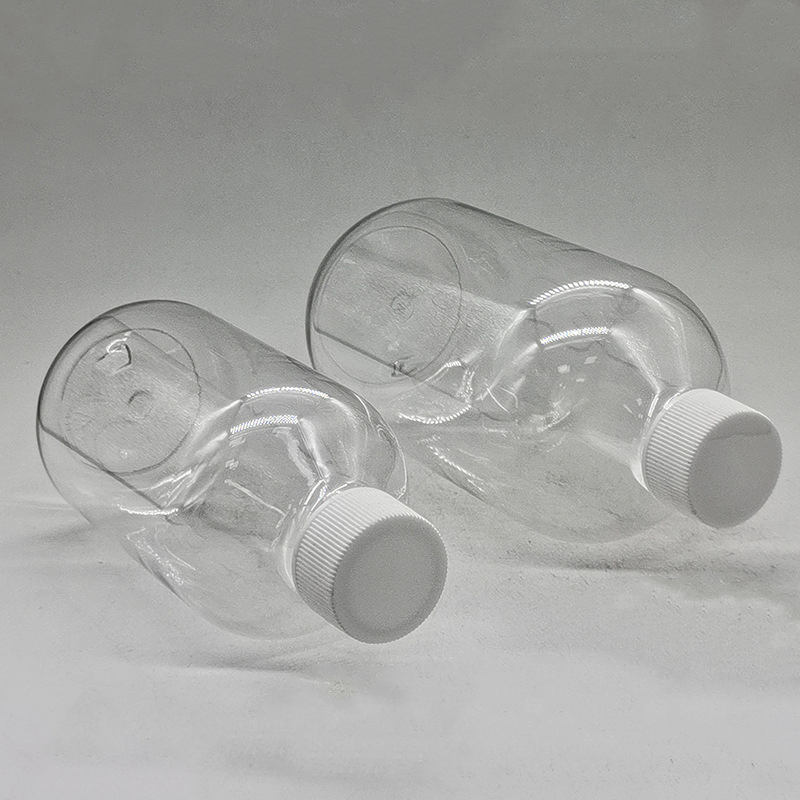 Plastic Oral Cleaning Mouthwash Bottles 500ml 300 ml Transparent mouthwash bottle empty with cup with logo label