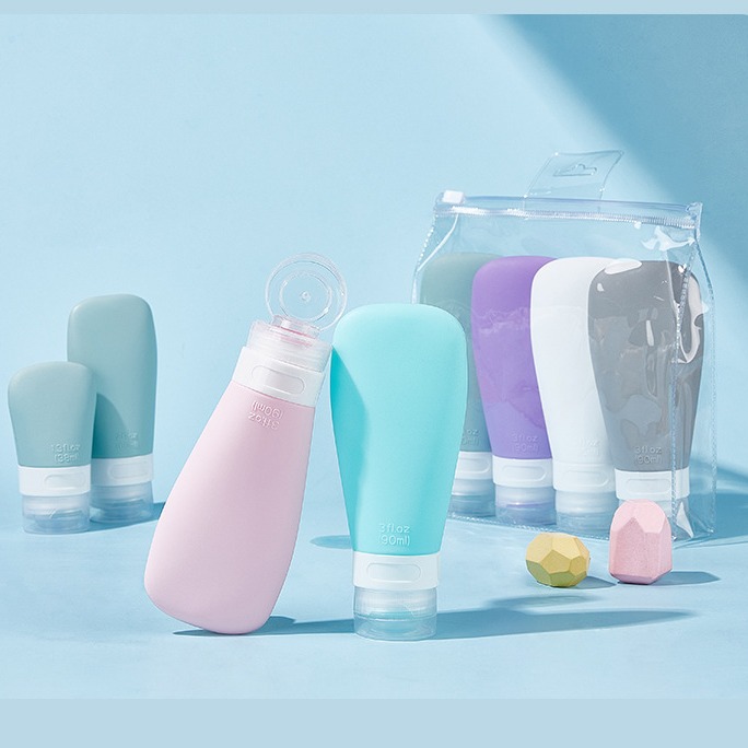 90ml Portable Leakproof Reusable Face Cleanser Silicone Travel Bottle Empty Travel bottle dispenser