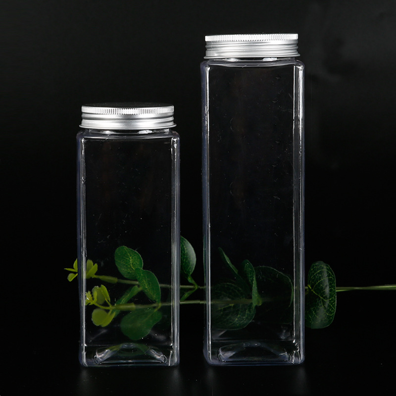 400ml 500ml 600ml food grade square plastic juice bottle Disposable Milk Tea Juice Coffee Beverage Packaging Bottle