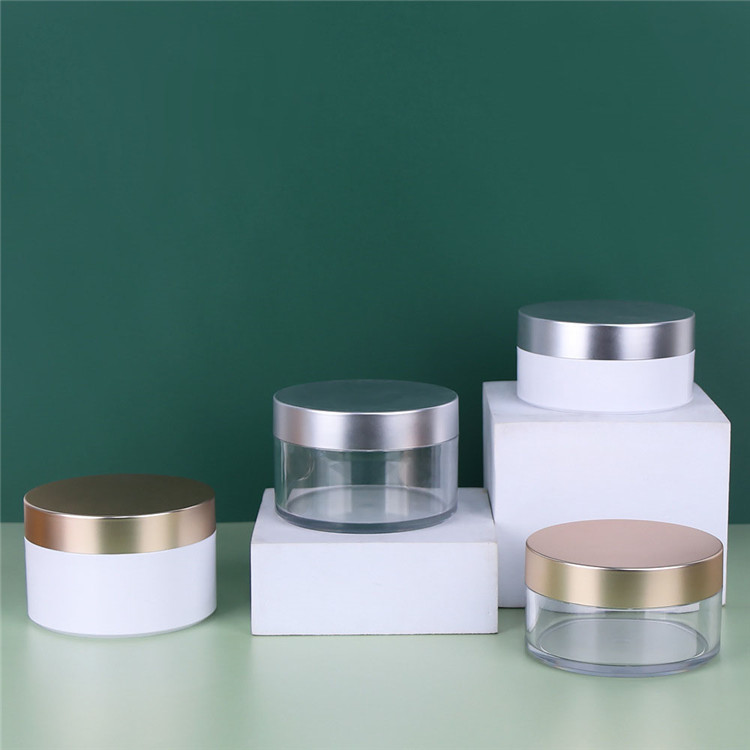 Premium Luxury 30ml 50g 100ml 120ml PET Pink Clear Serum face cream jar with lids plastic cosmetic jars transparent plastic jar