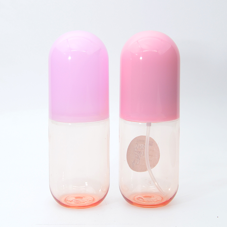 Custom Color Pill Capsule Shaped 40ml 60ml 100ml Pink Blue Portable Pump Cute Wholesale PET Plastic Face Toner Mist Spray Bottle