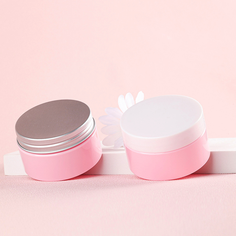 250g Orange Color PP Plastic Jar with Light Green lids 120ml Pink Matte Cosmetic Face Cream Jars for Serum scrub Moisturizer