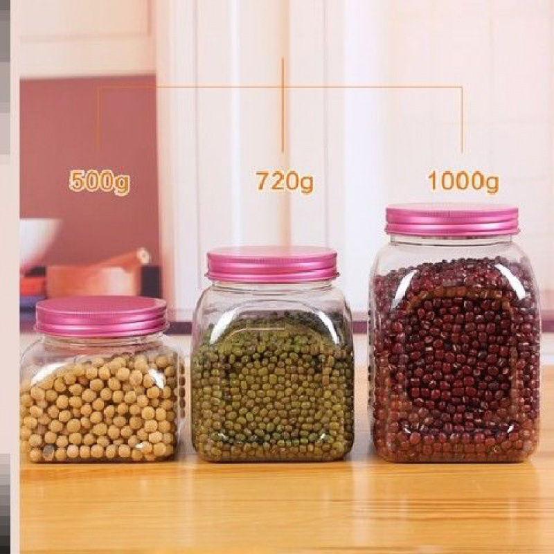 Food Coffee Sugar Storage Jar plastic spices snack bottle pumpkin shape can with colorful screw cover 300ml 400ml 500ml