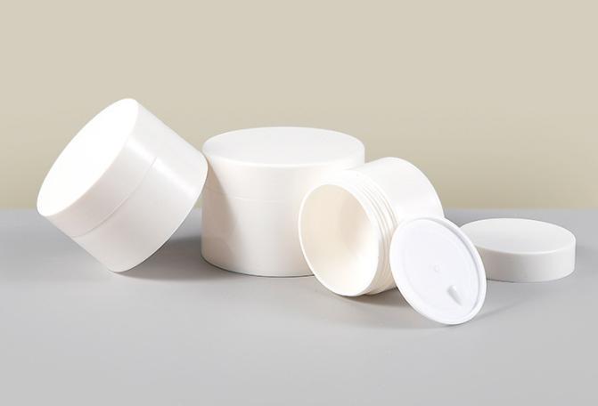 30g 50g 100g 120g Glossy White Jar Custom Matte Black Color Cosmetic Face Cream jar Small sample bottle travel dispenser bottle
