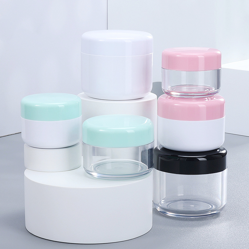 Empty Cosmetics Cream Jars Thick Wall Jars Plastic 15g 20g 30g 50g 100g 150g Face Cream Eye Serum Jar with gasket Lids