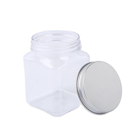 250ml 300ml Square body Scrub Jar with lids 120ml 150ml cosmetic face cream serum jars plastic 4oz 8oz 16oz PET makeup jars
