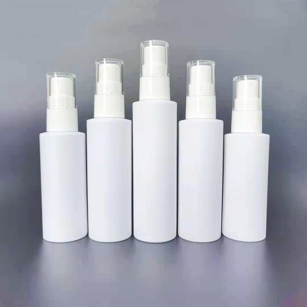Transparent 120 150 180 200 250 ml PET Plastic Fine Mist Spray Bottle With Black Pump Cover Frosted Matte setting spray bottles