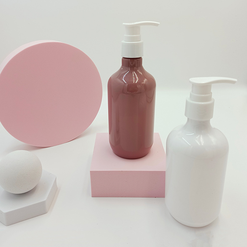 Customize 300Ml 400ML 500Ml Clear Brown Cosmetic Plastic PET Lotion Pump Shampoo Bottle With Spray Trigger Lotion Pump