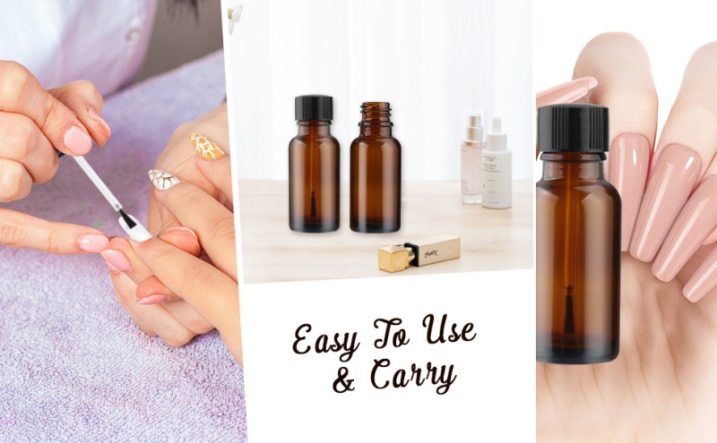 Luxury Nail Polish Bottle with Brush 20ml 15ml 10ml 8ml 5ml Seal Paints Nails Oil Remover Empty UV Gel Nail Glue Bottle with Cap