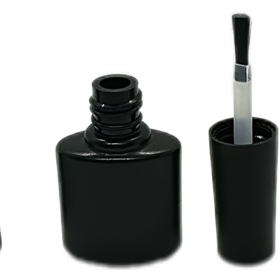 6ml 8ml Black empty nail polish plastic bottle with brush cap nail polish bottle Nail gel bottle container