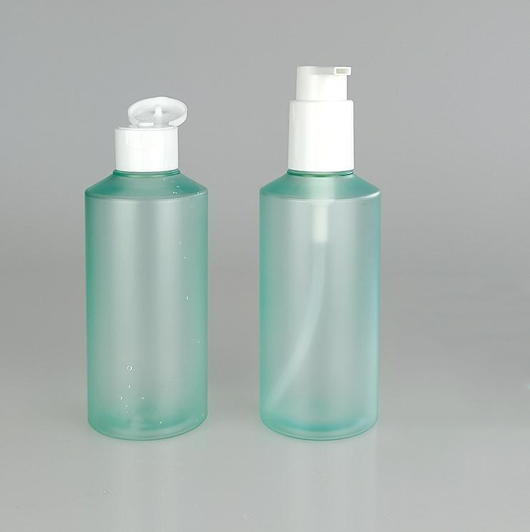 500ml 300 ml Oblique Shoulder PET Plastic Shampoo bottle Amber Body Wash Shower Gel bottle with pump Black lotion bottle set