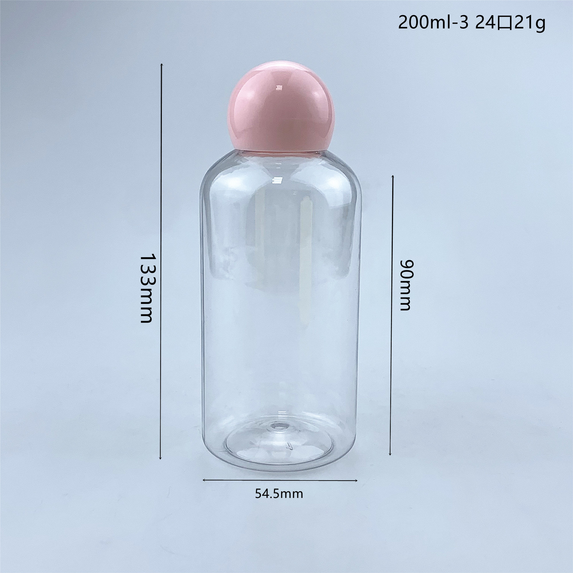 Plastic PET 100ml 200ml 300ml Toner Bottle With Ball Cap Plug Stopper