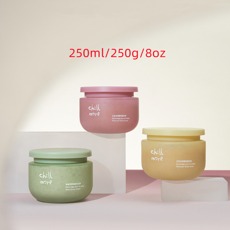 Custom Luxury Soft Touch 300ml 500ml Frosted Shampoo Body Scrub Plastic Packaging Tubes Baby Body Wash Bottle with Lotion Pump