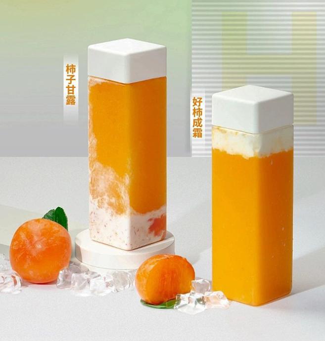 Portable 350ml 400ml 500ml PET Square Plastic Bottle Square Beverage Bottle Juice Bottles with Caps